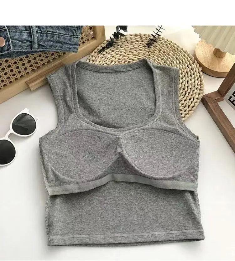 Kelly Tank Tops with Inbuilt Bra In White