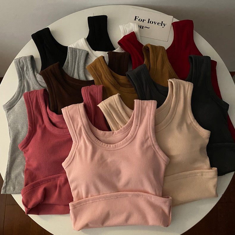 Stormie Tank Tops with Inbuilt Bra Black