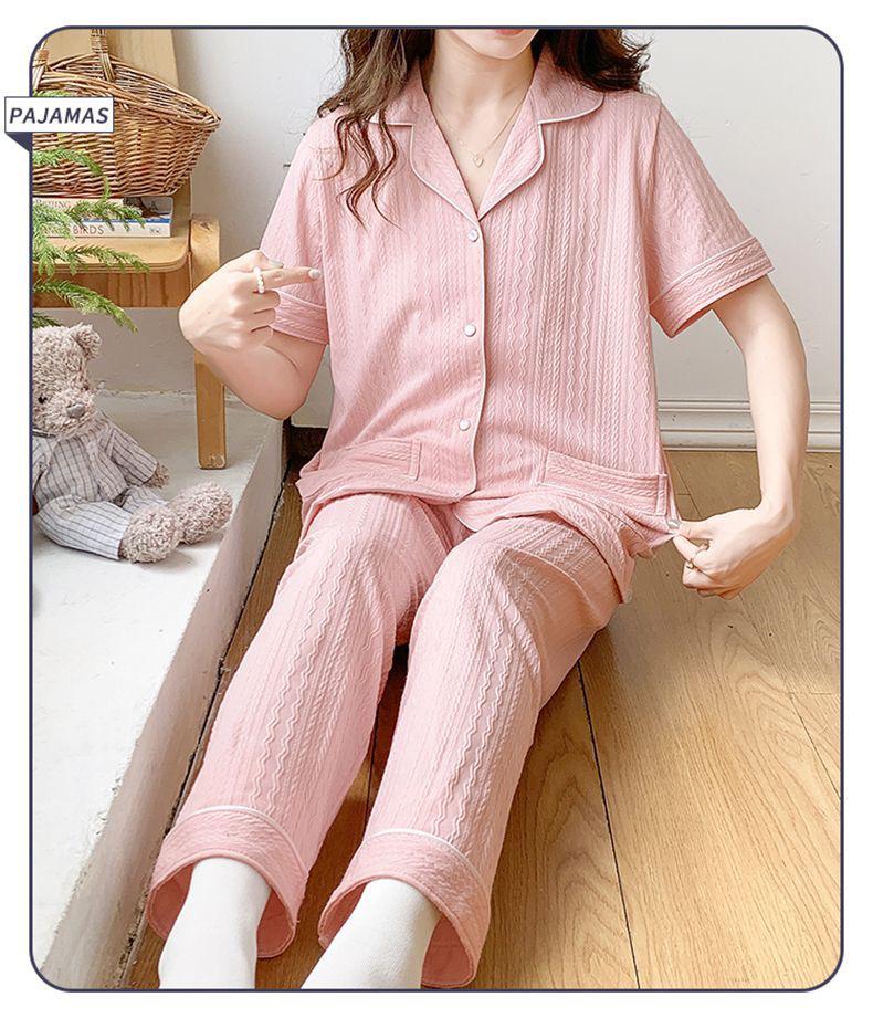 Paula 3 Pc Set Cotton Nightsuits In Pink