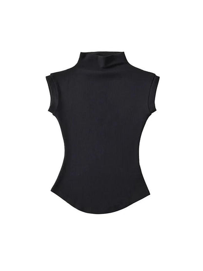 Dote Turtleneck Summer Tops In Black