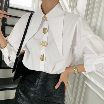 Beret Summer Statement Shirt in White