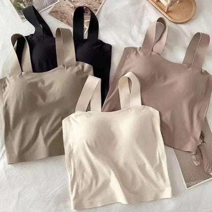 Mariam Tank Tops with Inbuilt Bra In Beige