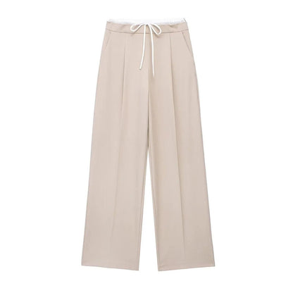 Fady High Waisted Pants In Beige