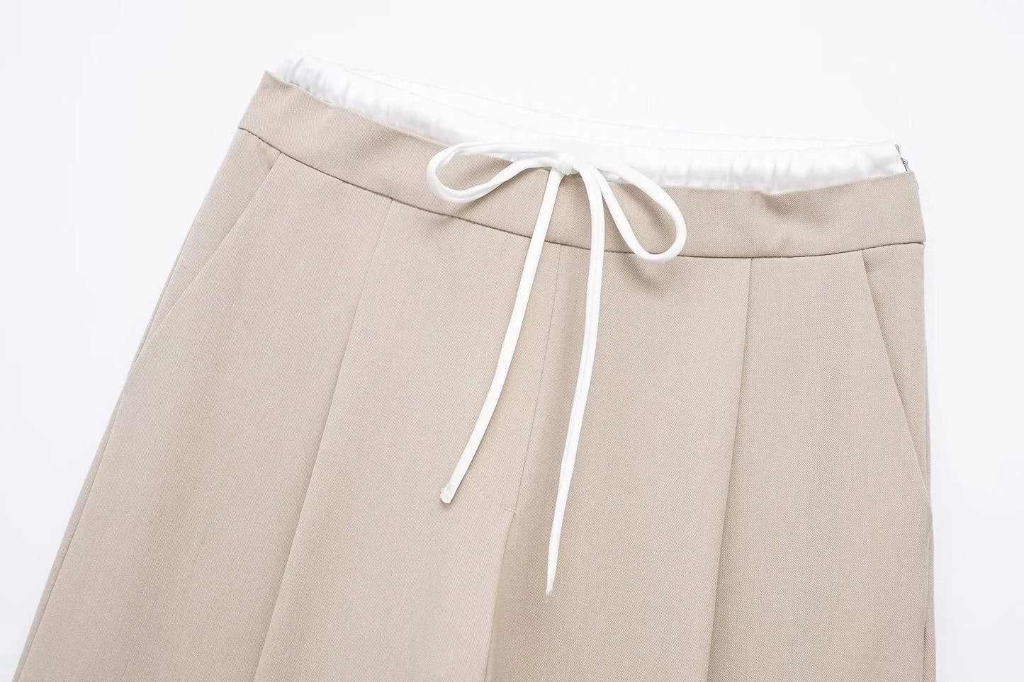 Fady High Waisted Pants In Beige
