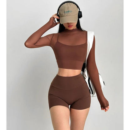 Terra Seamless Top with Inbuilt Bra In Brown