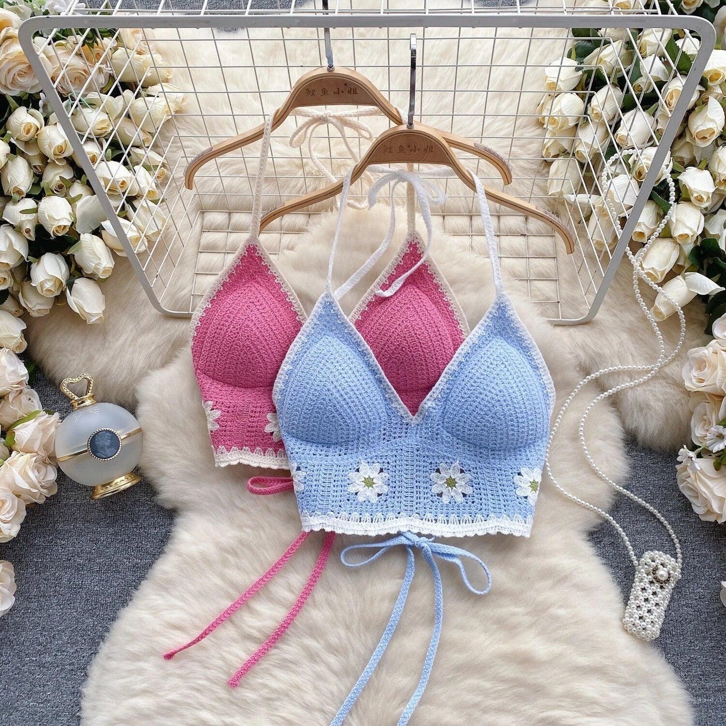 Prerto Summer Tops with Inbuilt Bra In Blue