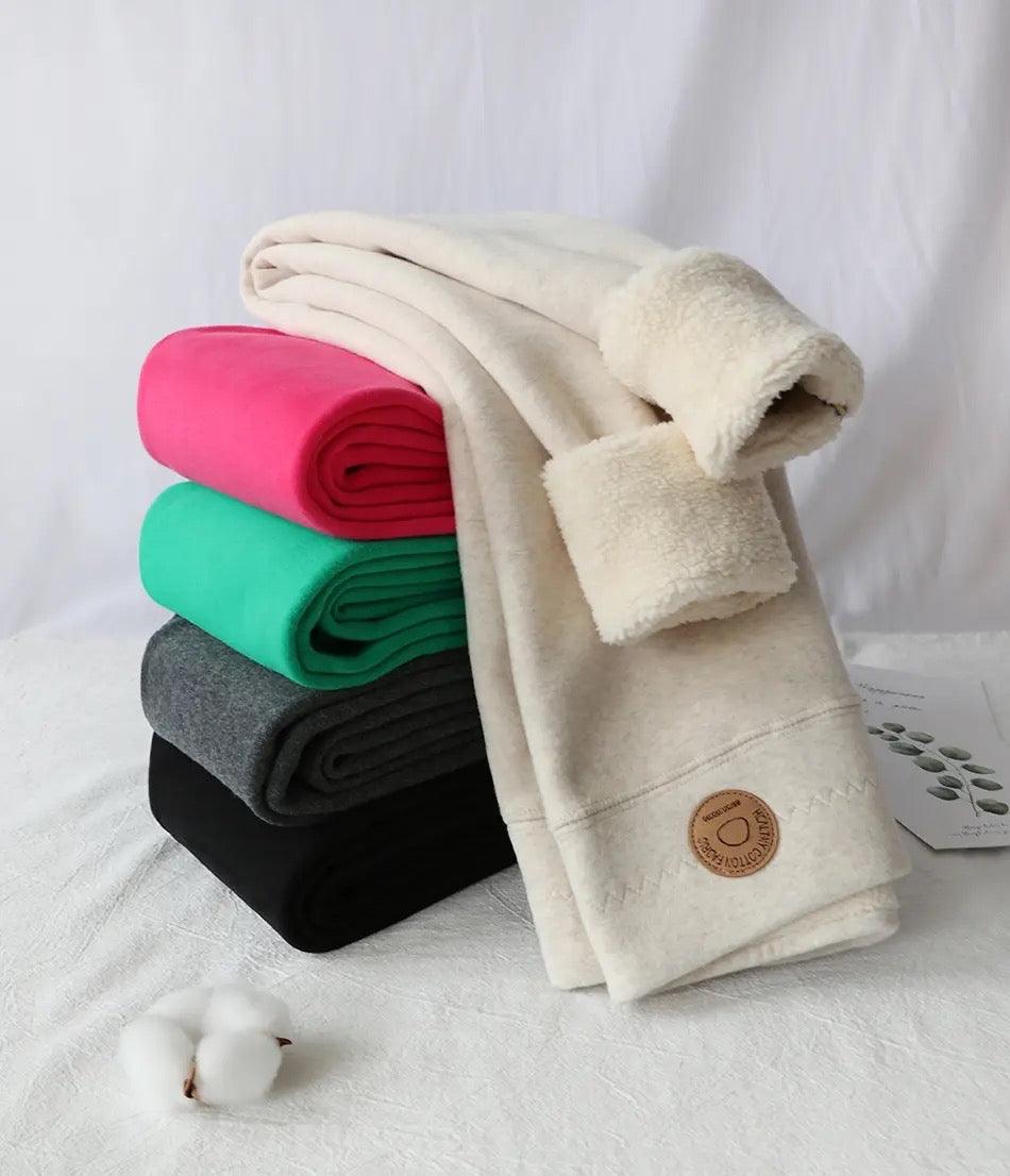 Jenny Slimming Premium Fleece Leggings In Beige