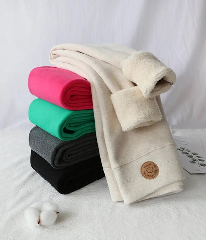 Jenny Slimming Premium Fleece Leggings In Beige