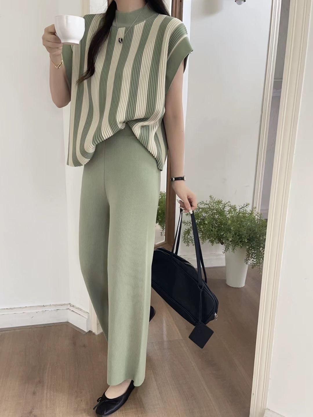 Arizona Ribbed Co-ord Set In Green