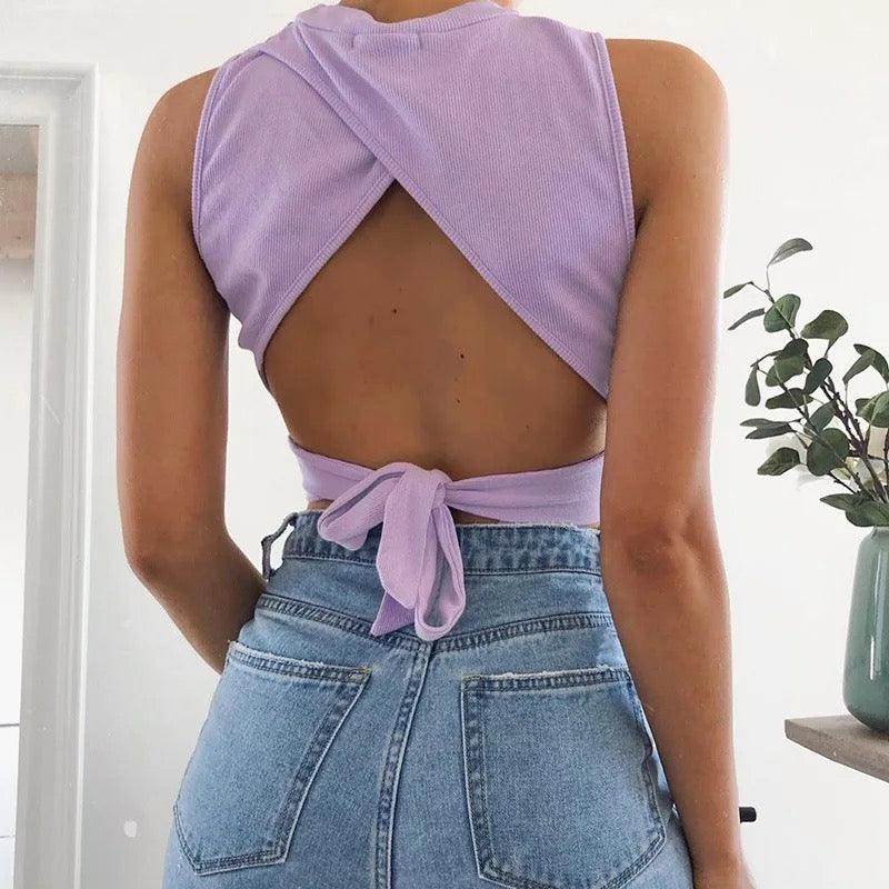 Rebbie Summer Tops In Lilac