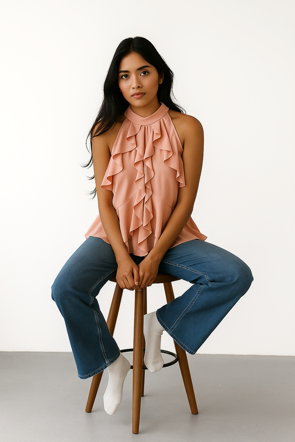 Hena Ruffled Summer Top In Pink
