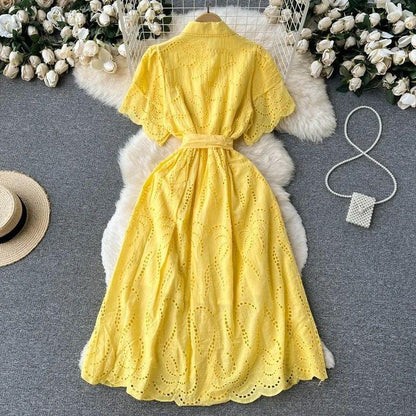 Ginny Cotton Dress In Yellow