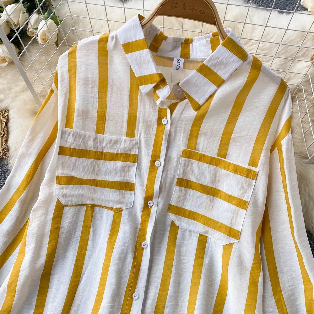 Ibiza Striped Holiday Shirts In Yellow