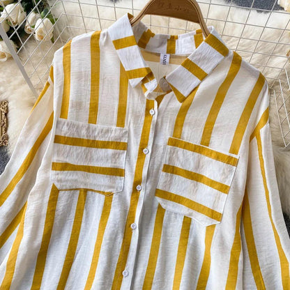 Ibiza Striped Holiday Shirts In Yellow