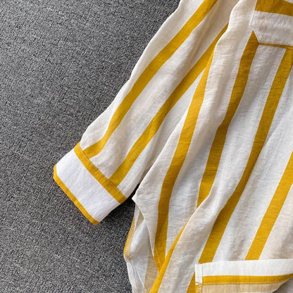 Ibiza Striped Holiday Shirts In Yellow