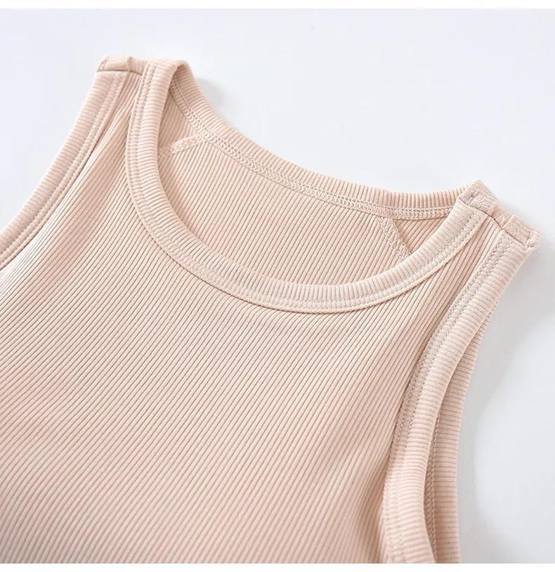 Nicole Tank Tops with Inbuilt Bra In Brown