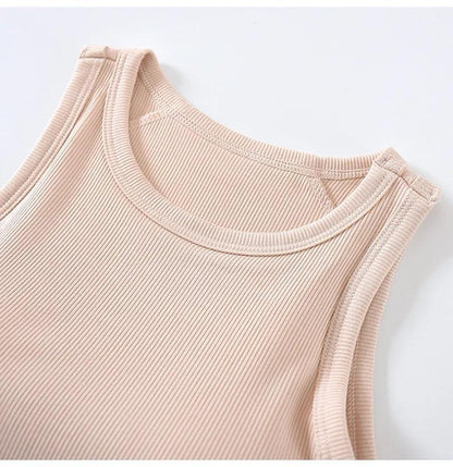 Nicole Tank Tops with Inbuilt Bra In Brown