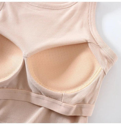 Nicole Tank Tops with Inbuilt Bra In Yellow