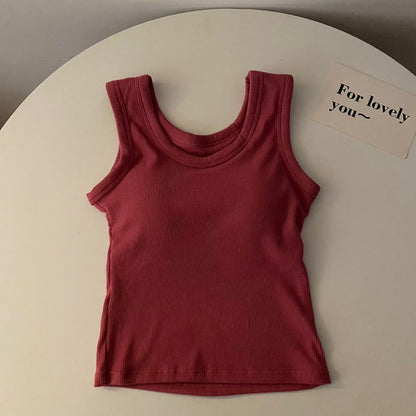 Stormie Tank Tops with Inbuilt Bra Red