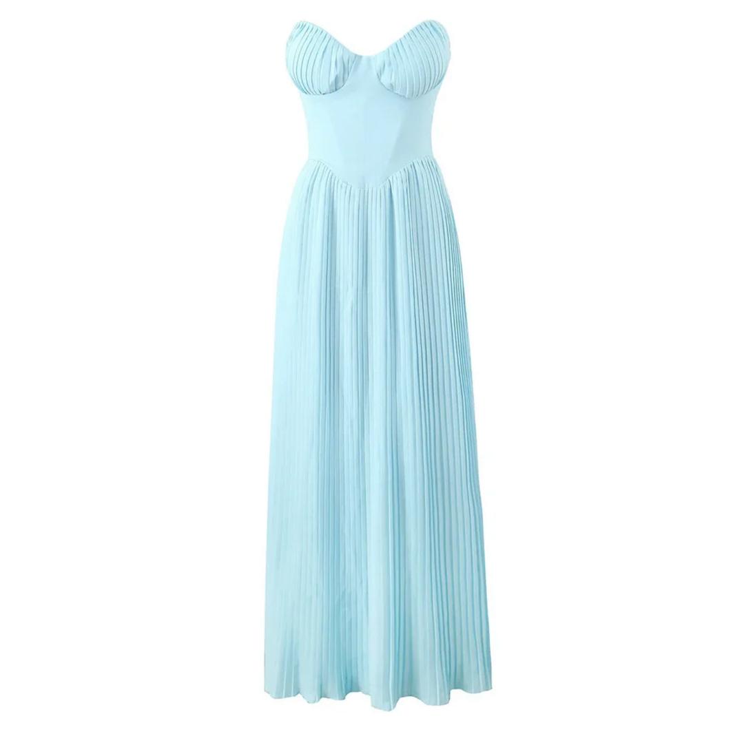 Mary Offshoulder Pleated Maxi Dress