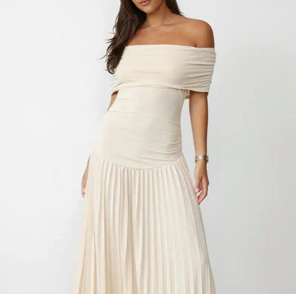Femi Offshoulder Pleated Maxi Dress