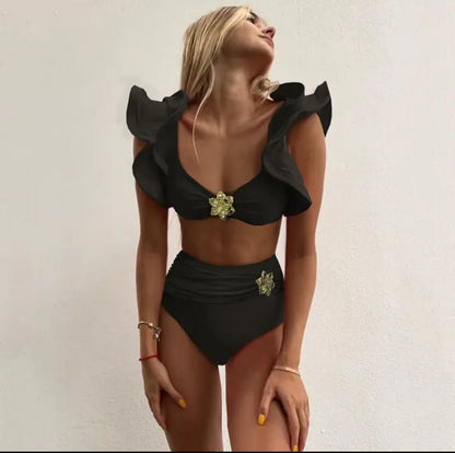 Mira Statement Summer Bikini In Black