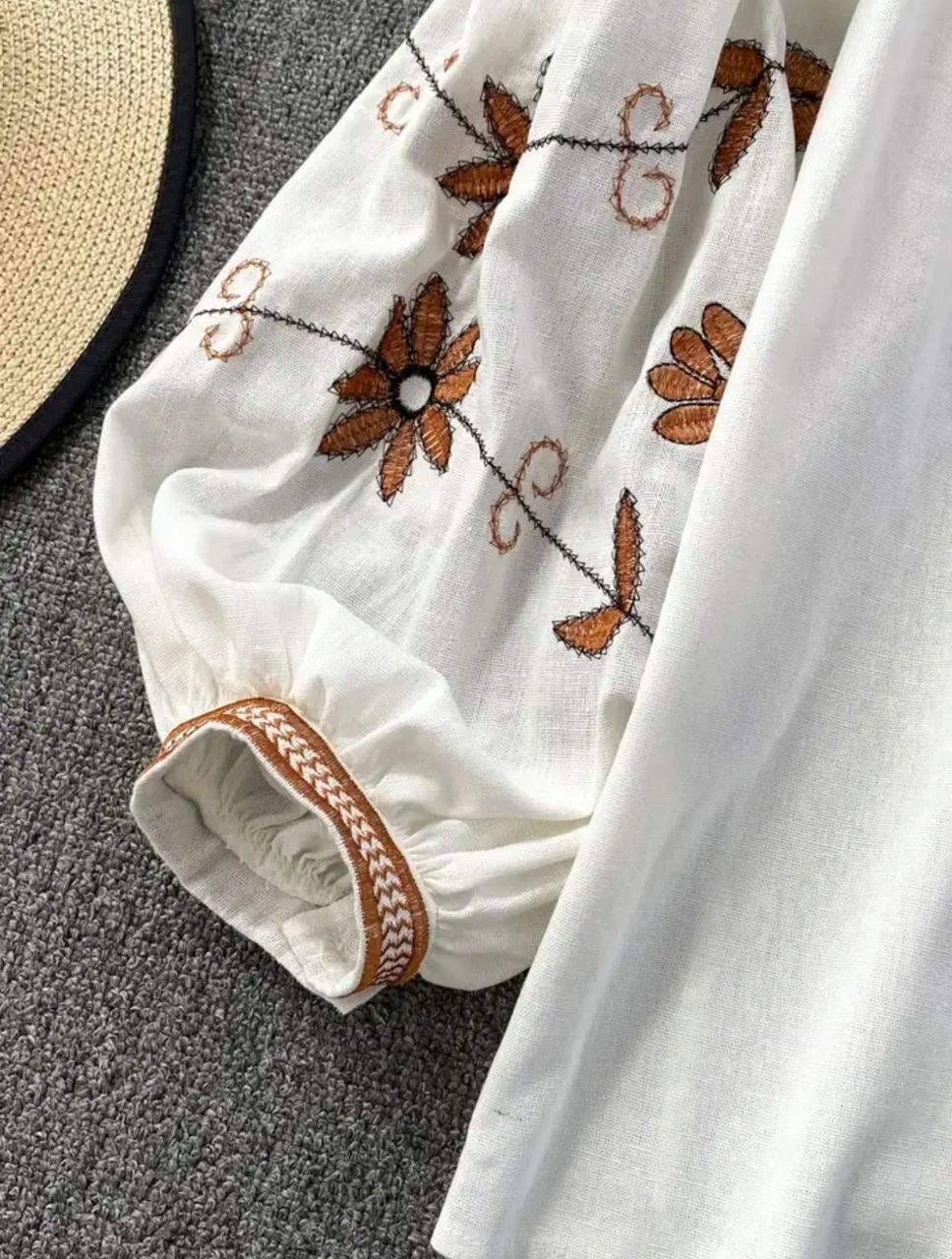Roma Embroidered Summer Top In White
