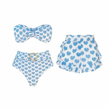 Siree Summer Bikini- Set Of 3 In Sky Blue