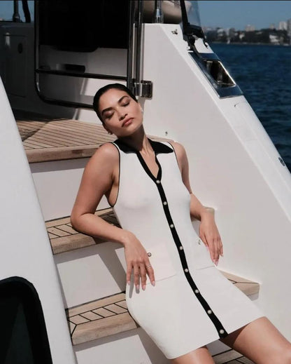 Anne Luxe Soft Mini Dress In Off White