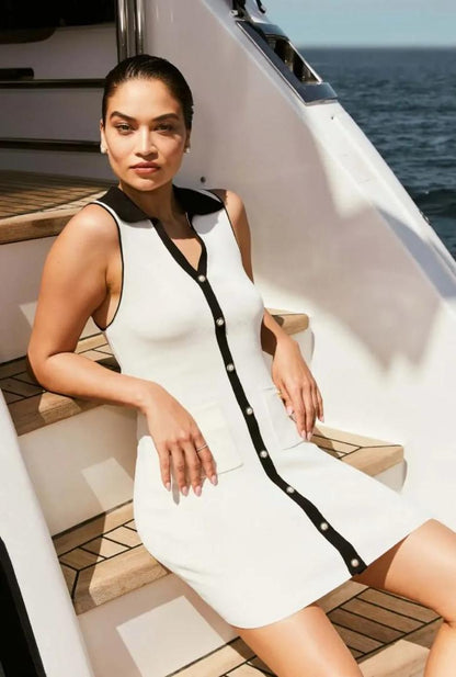 Anne Luxe Soft Mini Dress In Off White