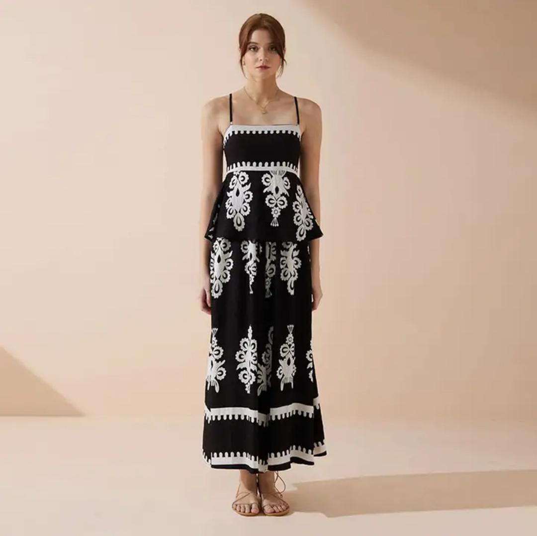 Perri Summer Holiday Coord Set In Black