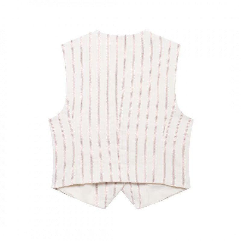 Tarly Striped Summer Coord Set In White