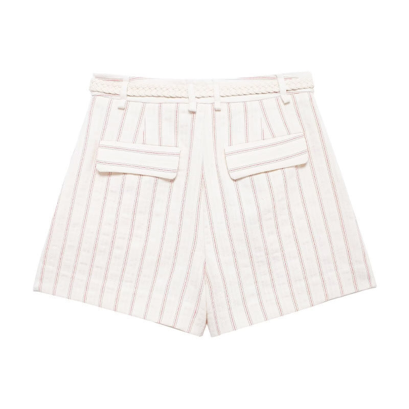 Tarly Striped Summer Coord Set In White