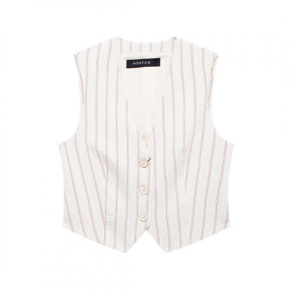 Tarly Striped Summer Coord Set In White