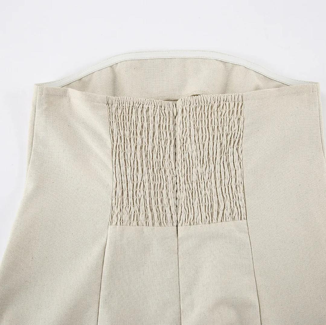 Maisie Offshoulder Holiday Tube Dress In Beige