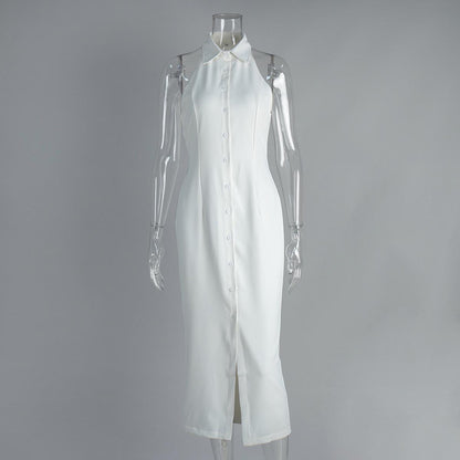 Semi Statement Summer Dress In White