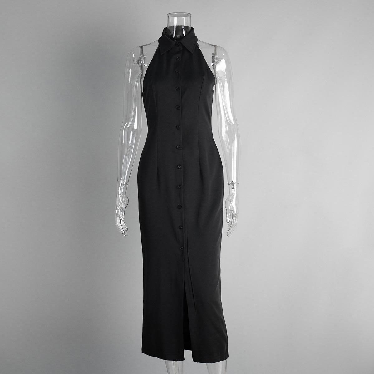 Semi Statement Summer Dress In Black