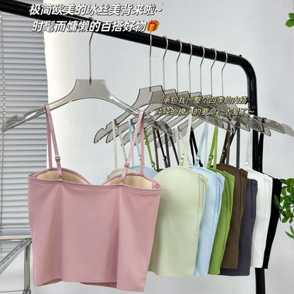 Rome Tank Tops with Inbuilt Bra In Pista Green