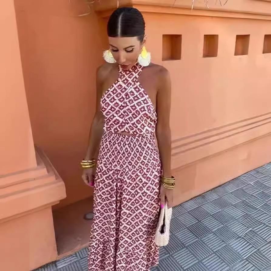 Bellara Printed Summer Coord Set In Rust