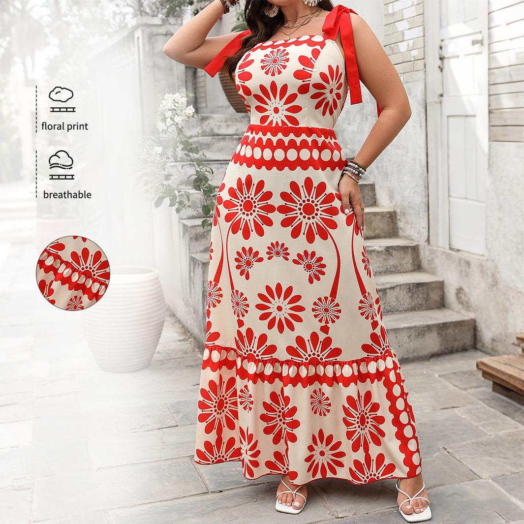 Catherine Floral Holiday Dress In Orange