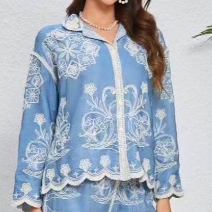 Jamie Summer Coord Set In Light Blue