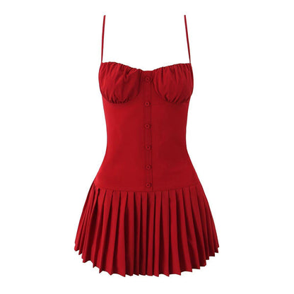 Dolima Summer Dress In Red