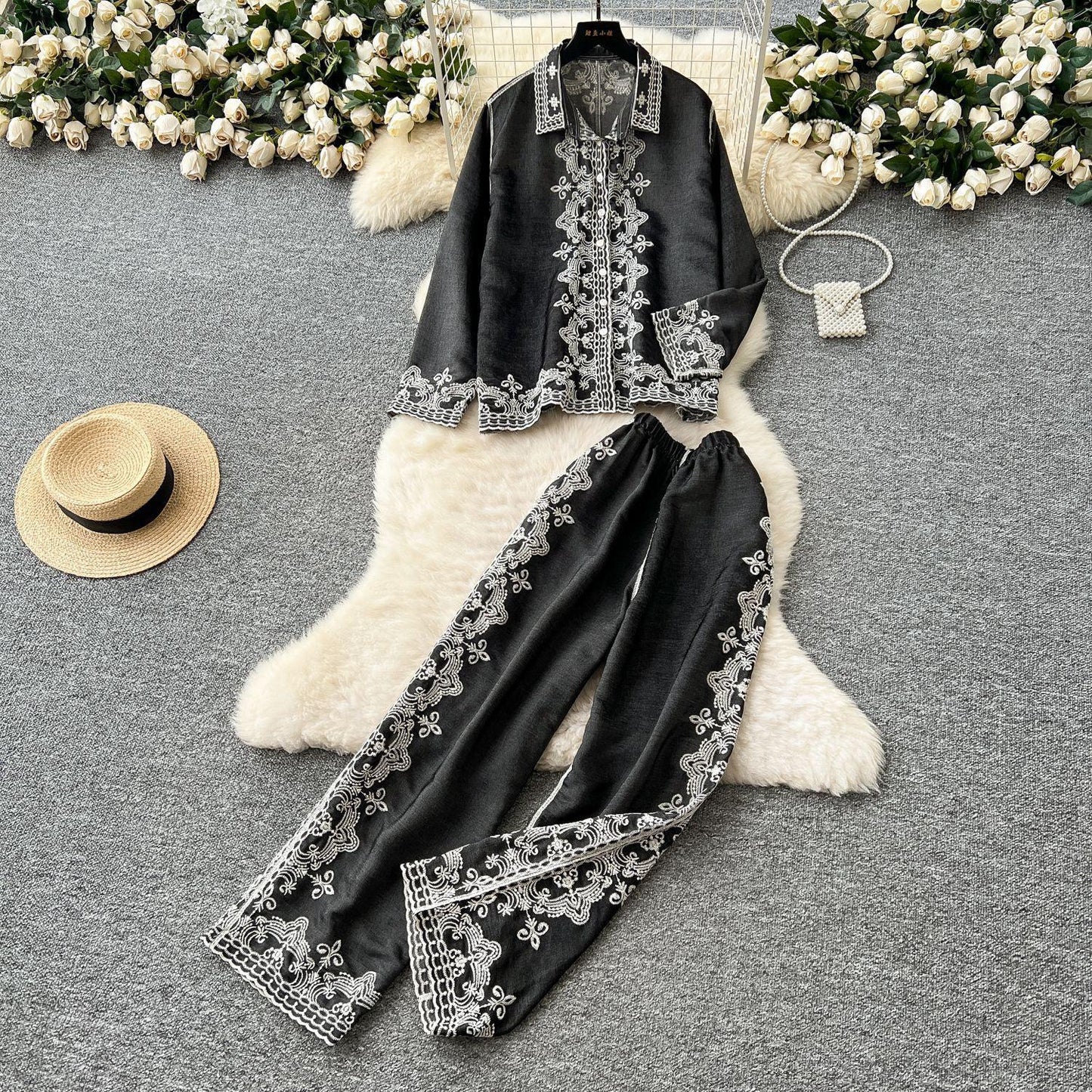 Berry Statement Summer Coord Set In Black