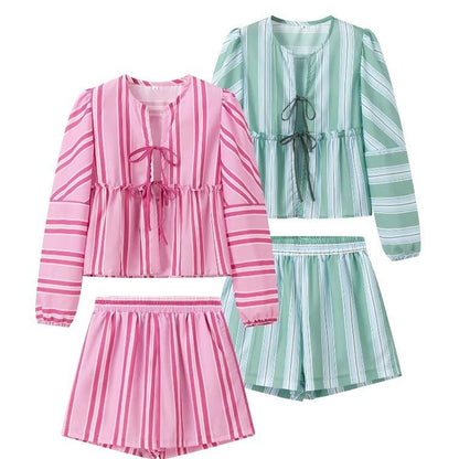 Lumina Striped Summer Coord In Green