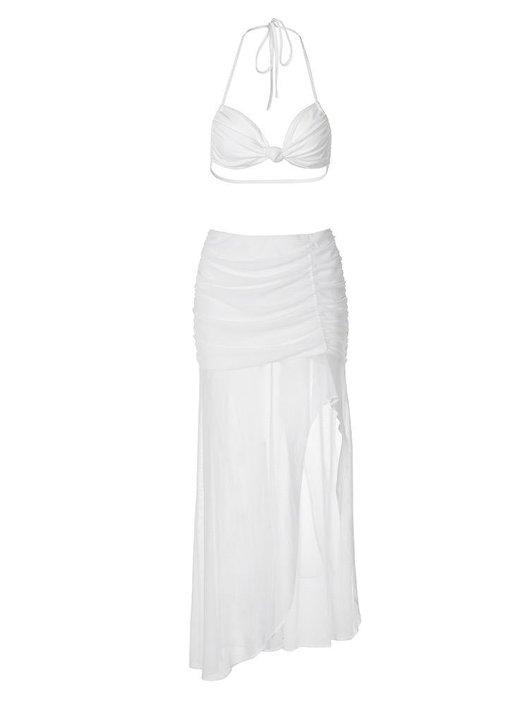 Inessa Summer Holiday Coord Set - Resortwear In White
