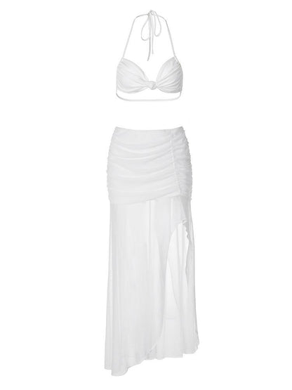 Inessa Summer Holiday Coord Set - Resortwear In White