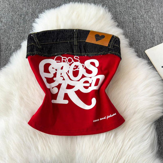 Ross Offshoulder Crop Top In Red