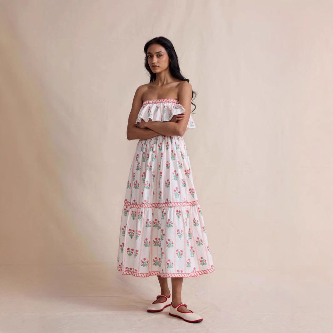 Henna Offshoulder Floral Dress