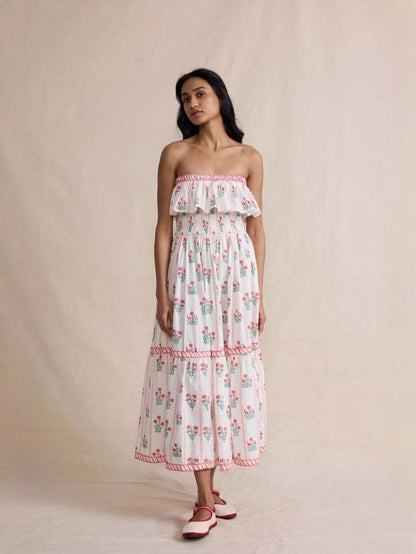 Henna Offshoulder Floral Dress