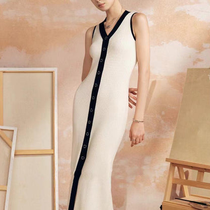 Emy Luxe Soft Knit Dress in White